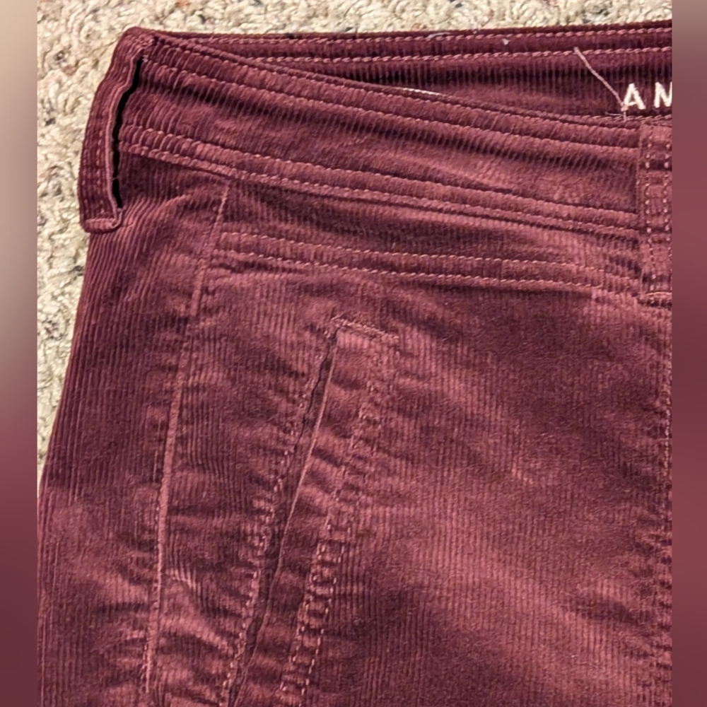 American Eagle SUPER STRETCH Hi-Rise Jeggings Skinny Corduroy Pants SZ 18 Long - Picture 5 of 13